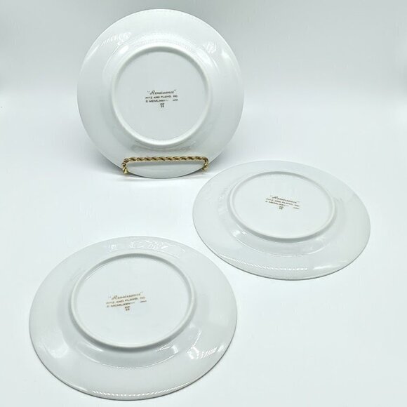 Fitz And Floyd Renaissance Cerulean Blue Bread Plates (3) - Picture 2 of 4